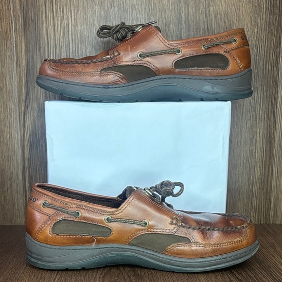 Sebago Tan Leather Boat Shoes - Picture 3 of 10
